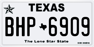 TX license plate BHP6909