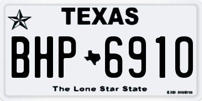 TX license plate BHP6910