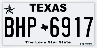 TX license plate BHP6917