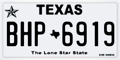 TX license plate BHP6919