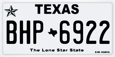 TX license plate BHP6922