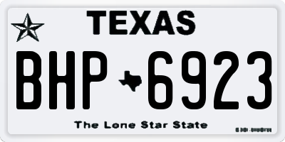 TX license plate BHP6923