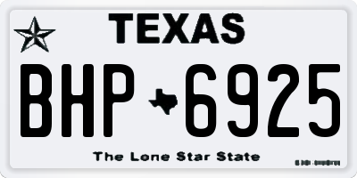 TX license plate BHP6925