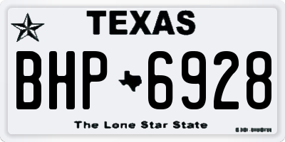 TX license plate BHP6928