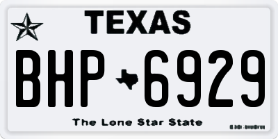 TX license plate BHP6929