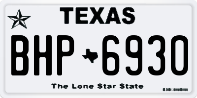 TX license plate BHP6930