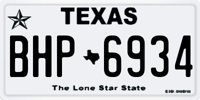 TX license plate BHP6934