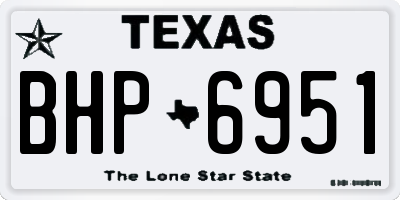TX license plate BHP6951