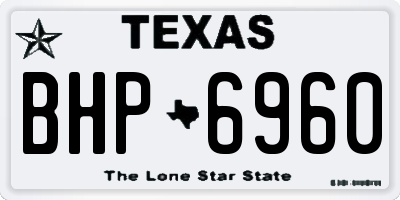 TX license plate BHP6960