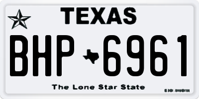TX license plate BHP6961