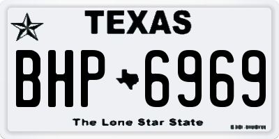 TX license plate BHP6969