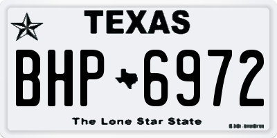TX license plate BHP6972