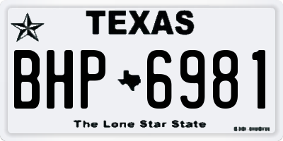 TX license plate BHP6981