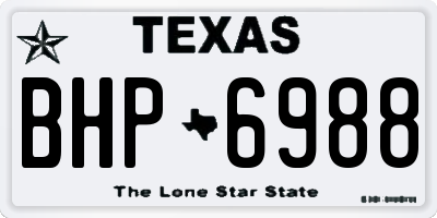 TX license plate BHP6988