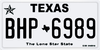 TX license plate BHP6989