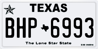 TX license plate BHP6993