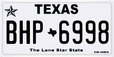 TX license plate BHP6998