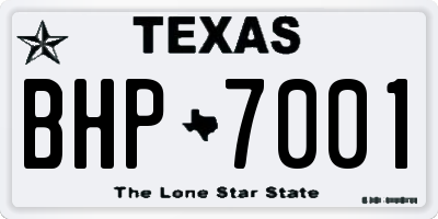 TX license plate BHP7001