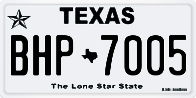 TX license plate BHP7005