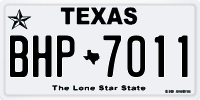 TX license plate BHP7011