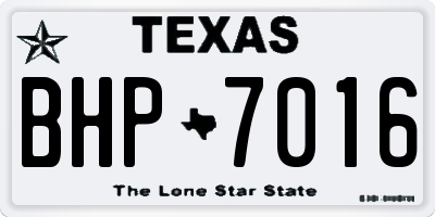 TX license plate BHP7016