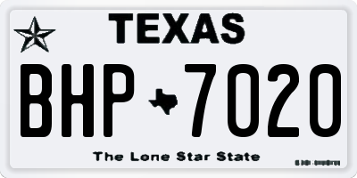 TX license plate BHP7020