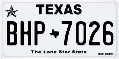 TX license plate BHP7026
