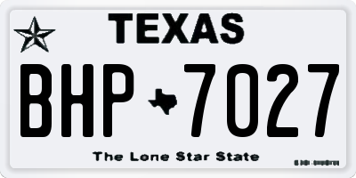 TX license plate BHP7027