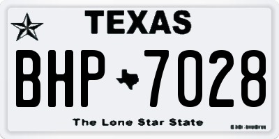 TX license plate BHP7028