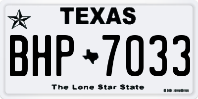 TX license plate BHP7033