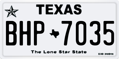 TX license plate BHP7035