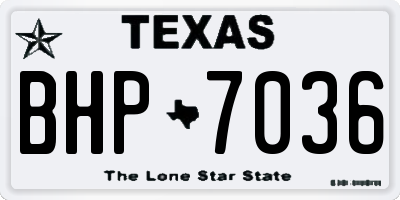 TX license plate BHP7036