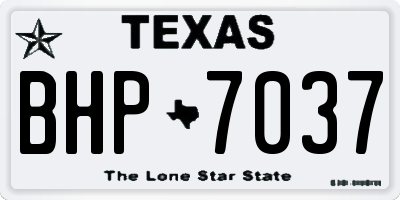 TX license plate BHP7037