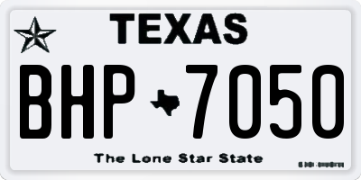 TX license plate BHP7050