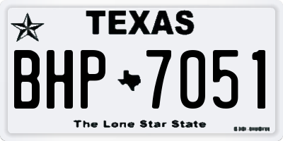 TX license plate BHP7051
