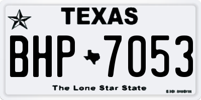 TX license plate BHP7053