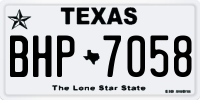 TX license plate BHP7058