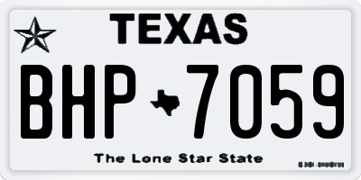 TX license plate BHP7059