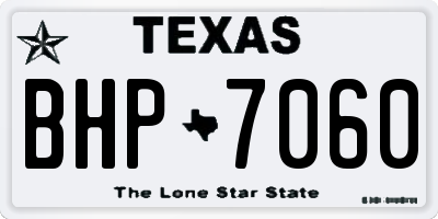 TX license plate BHP7060