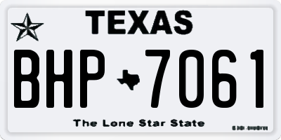 TX license plate BHP7061
