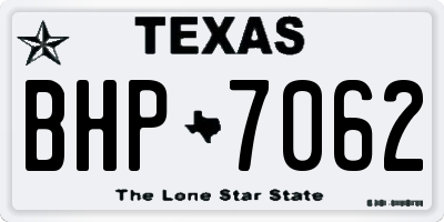 TX license plate BHP7062