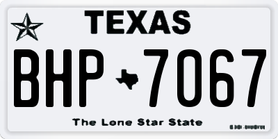 TX license plate BHP7067