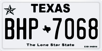 TX license plate BHP7068