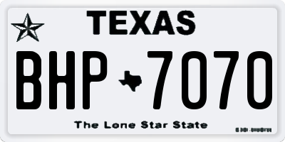 TX license plate BHP7070