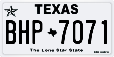 TX license plate BHP7071