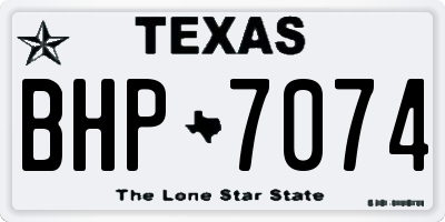 TX license plate BHP7074