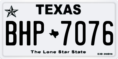 TX license plate BHP7076