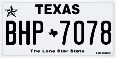 TX license plate BHP7078
