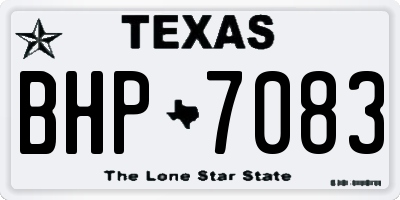 TX license plate BHP7083