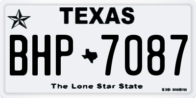 TX license plate BHP7087